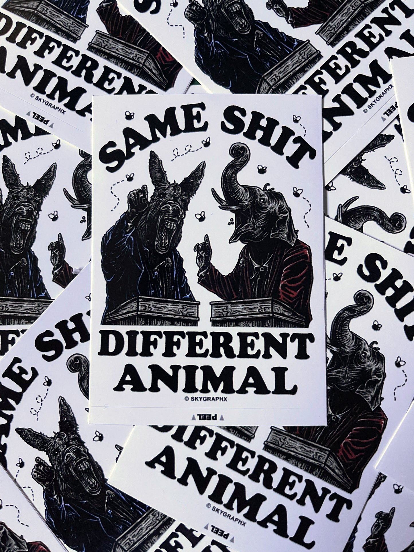 skygraphx stickers same shit different animal