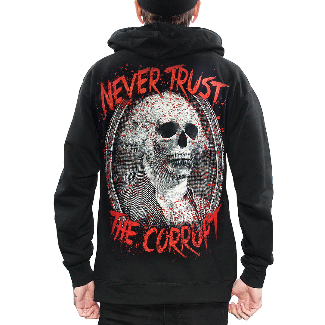 NEVER TRUST THE CORRUPT ZIP-UP HOODIE