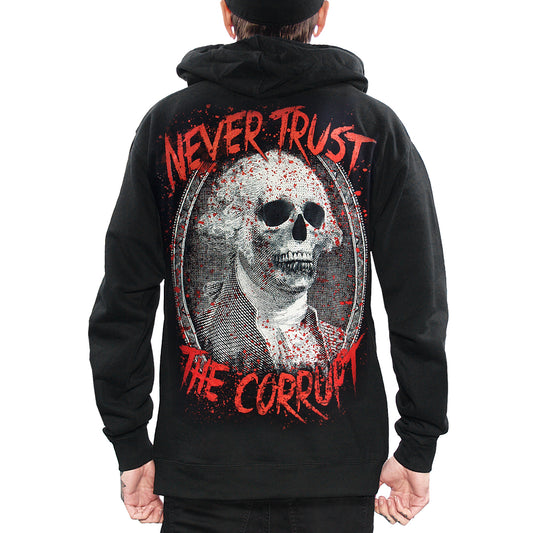 NEVER TRUST THE CORRUPT ZIP-UP HOODIE