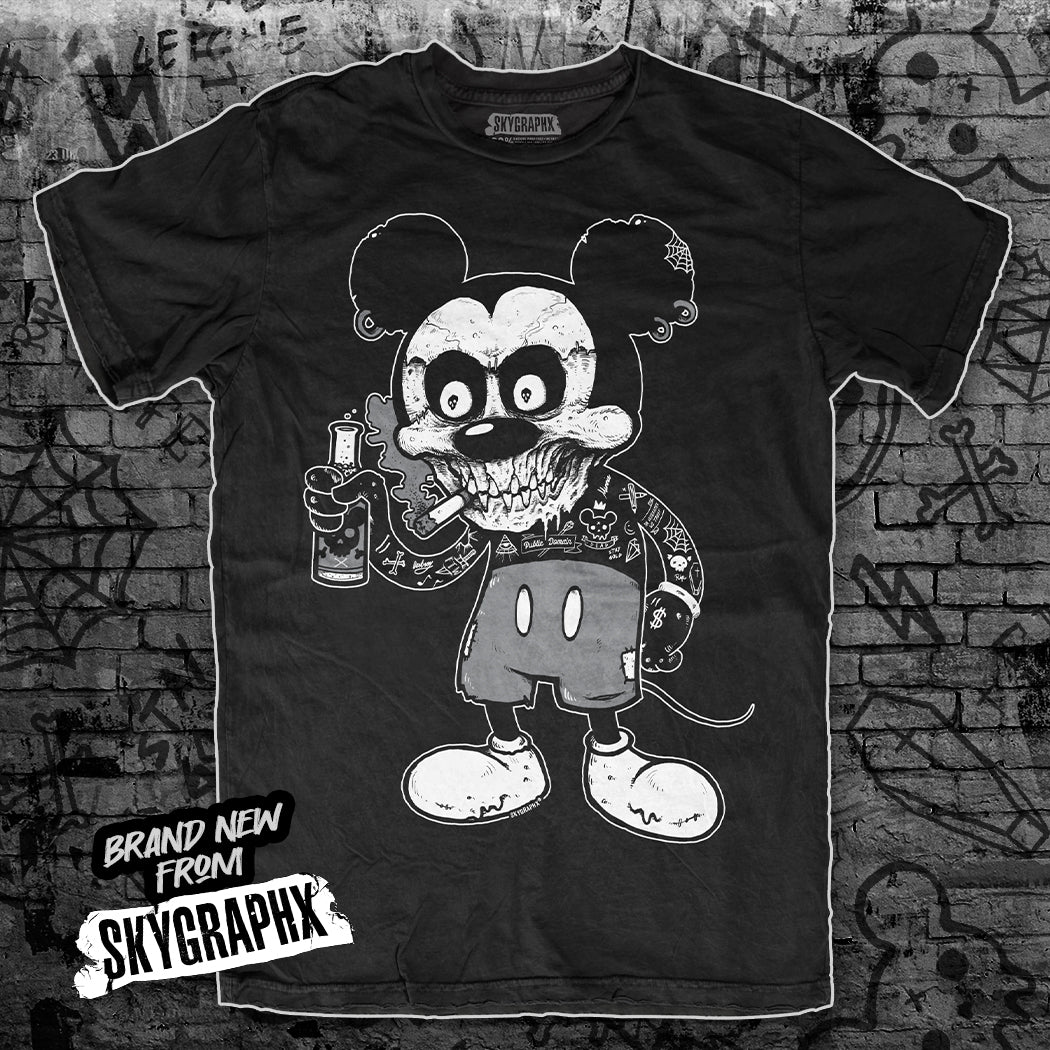 party mouse t-shirt on graffiti background