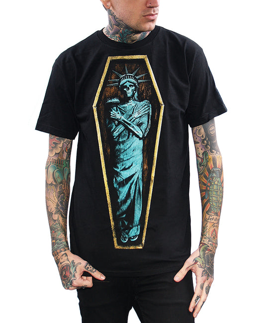 shirt with liberty in coffin
