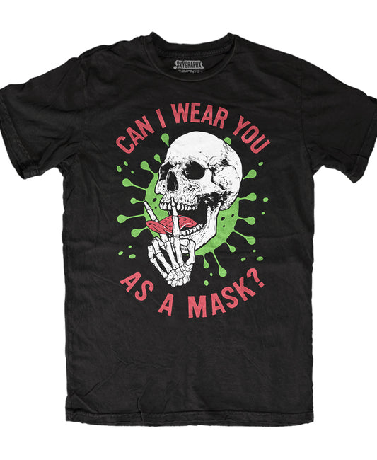 shirt with can i wear you as a mask and skull tongue out