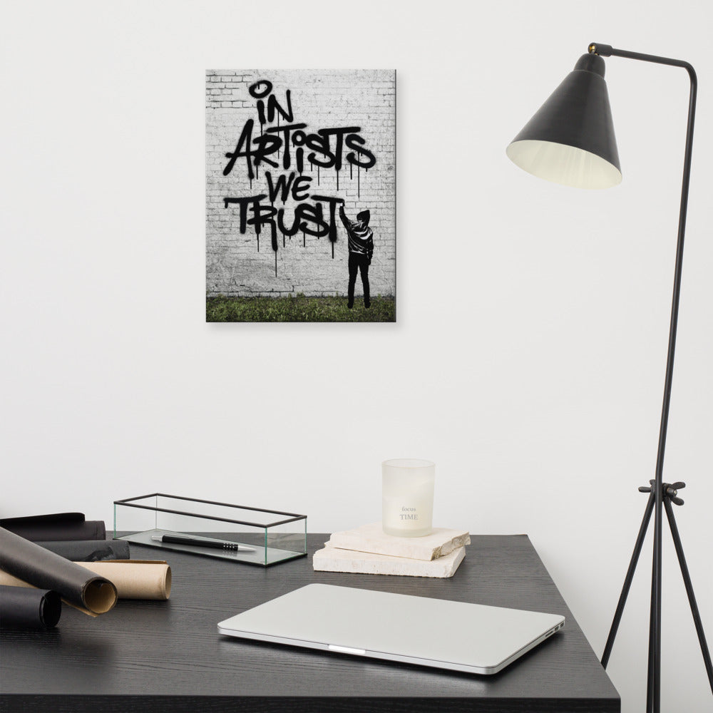 in artists we trust graffiti print in office