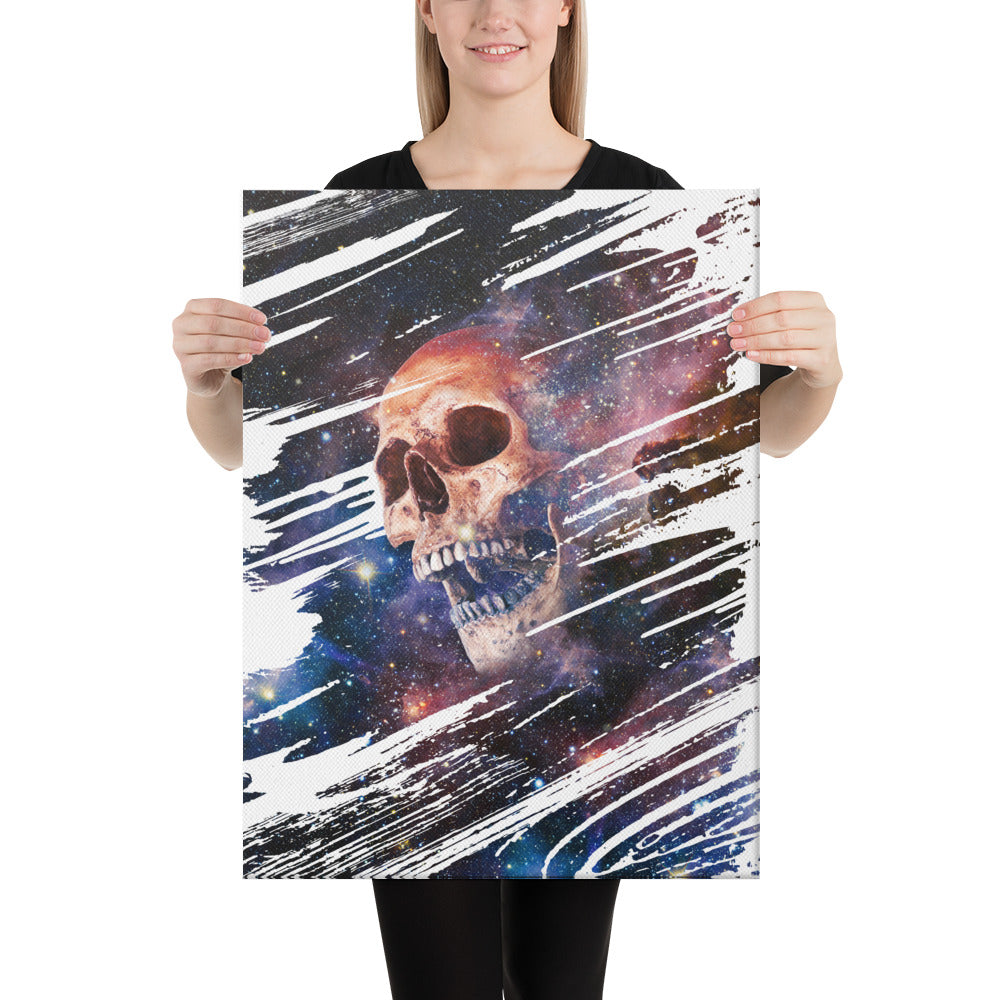 print of skull in space