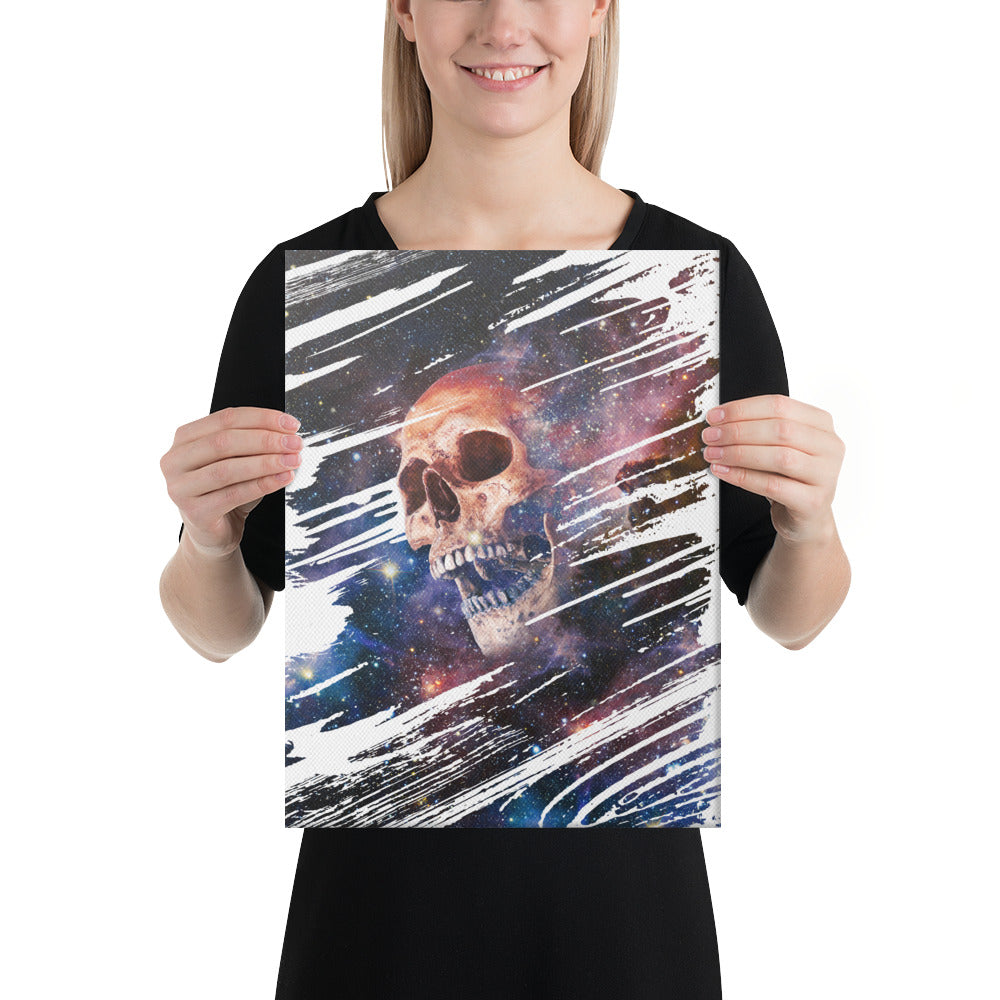 print of skull in space