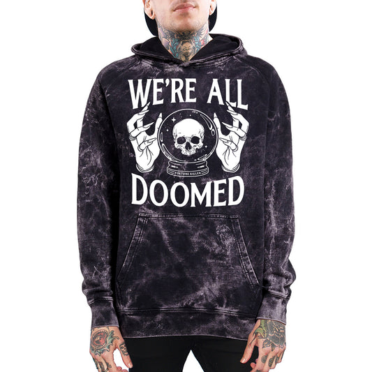 WE’RE ALL DOOMED ACID WASH HOODIE