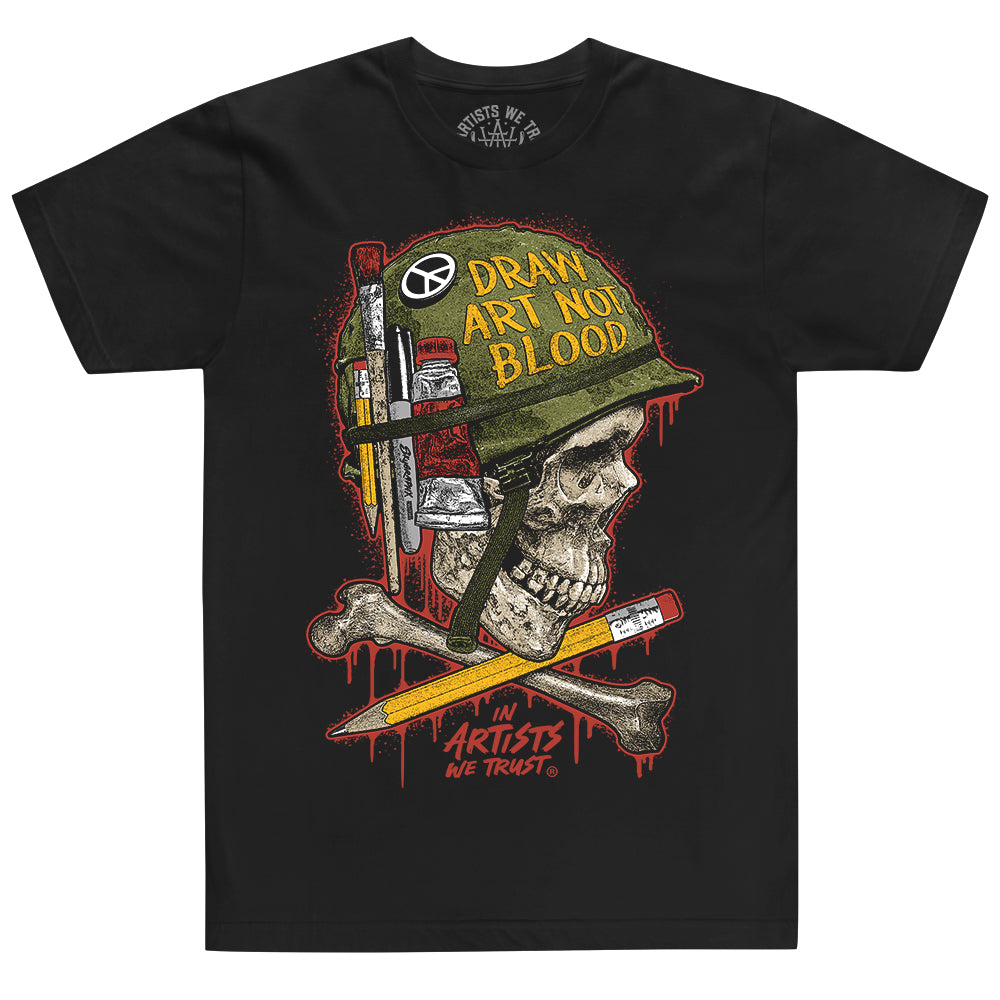 DRAW ART NOT BLOOD T-SHIRT