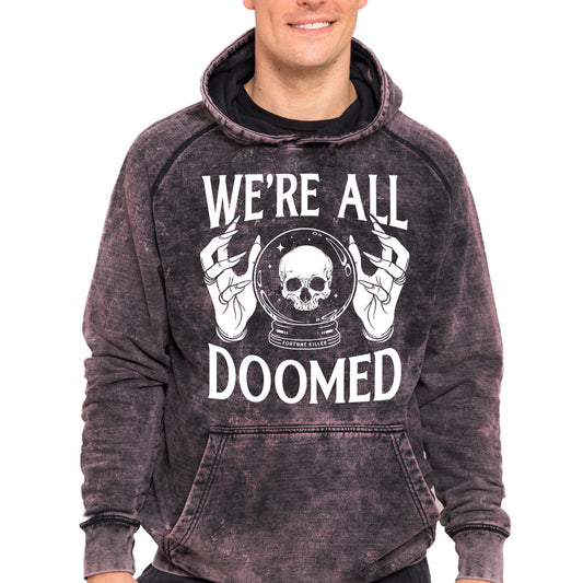 WE’RE ALL DOOMED ACID WASH HOODIE