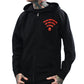 model wearing hoodie with wifi symbol that says follow your dreams not your feeds skygraphx