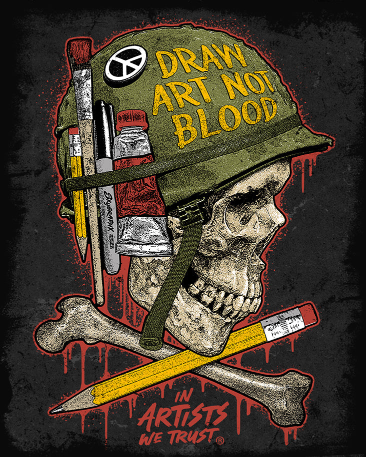 DRAW ART NOT BLOOD T-SHIRT