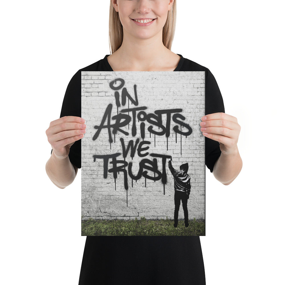 IN ARTISTS WE TRUST GRAFFITI CANVAS