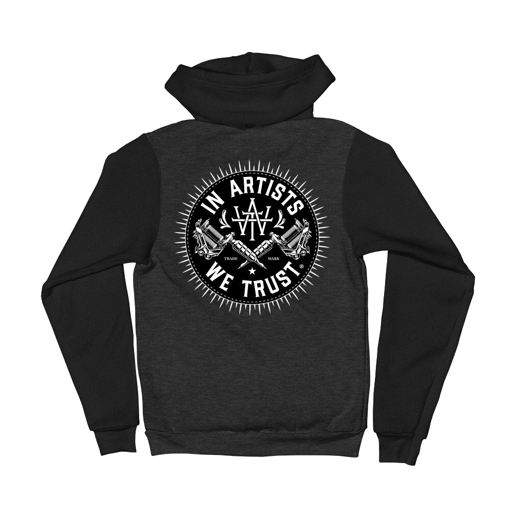 IN ARTISTS WE TRUST LOGO SEAL ZIP-UP HOODIE